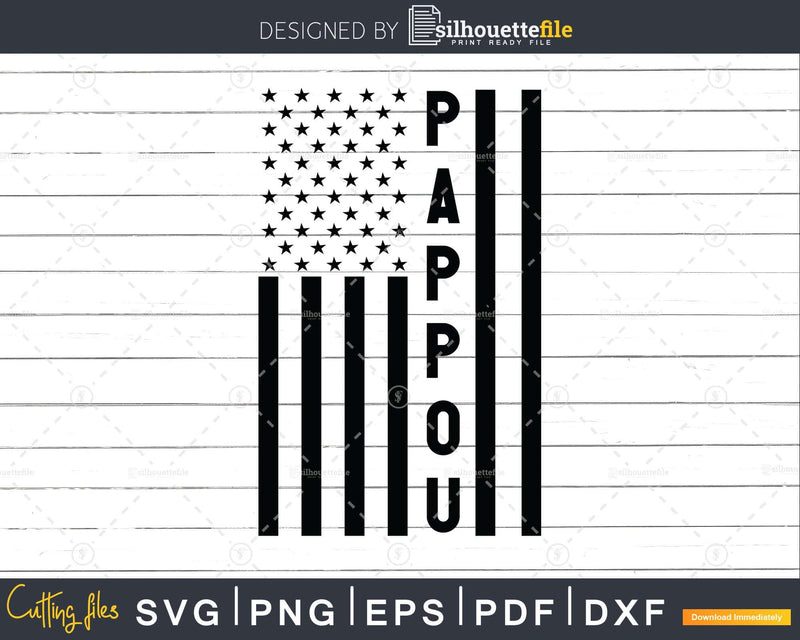 Pappou USA Flag 4th Of July Svg Png T-shirt Design