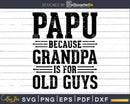 Papu Because Grandpa is for Old Guys Shirt Svg Files