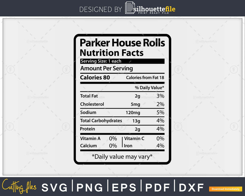 Parker House Rolls Nutrition Facts Thanksgiving Christmas