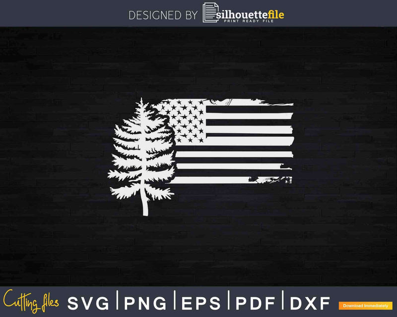Patriotic Forester American Flag Svg Crafting Cut Files