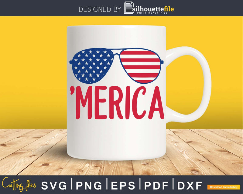 Patriotic Sunglasses July 4th Svg png Files for Cricut and