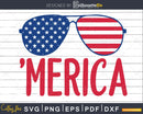 Patriotic Sunglasses July 4th Svg png Files for Cricut