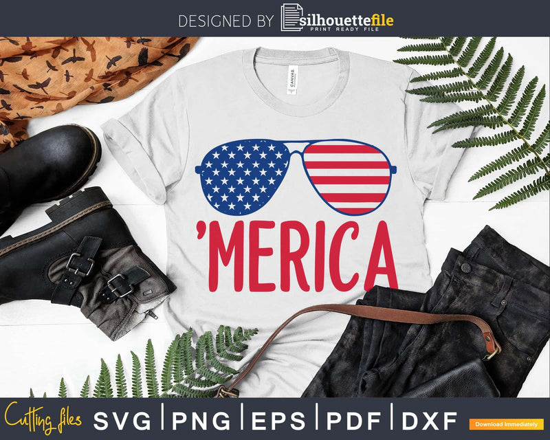 Patriotic Sunglasses July 4th Svg png Files for Cricut and