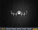Paw Print Heartbeat Veterinarian Vet Tech Funny Pulse Svg