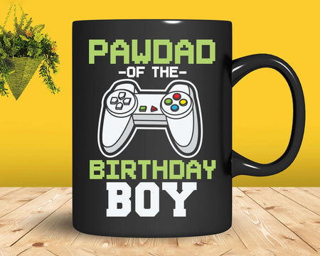 Pawdad of the Birthday Boy Matching Video Game vintage svg