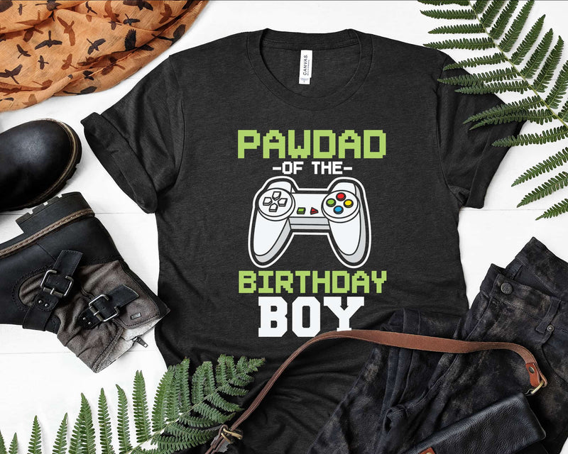 Pawdad of the Birthday Boy Matching Video Game vintage svg