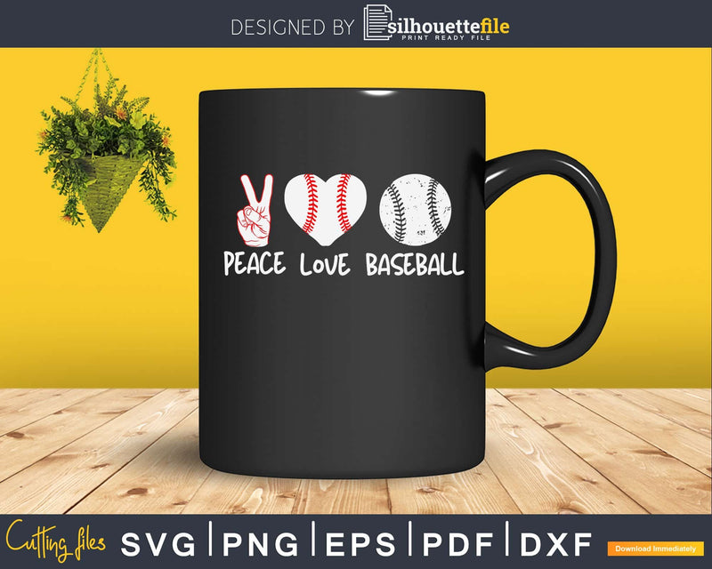 Peace Love Baseball svg png digital cutting files