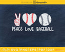 Peace Love Baseball svg png digital cutting files