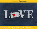 Pennsylvania PA Love Home Heart Native Map svg png cricut