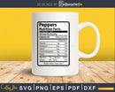 Peppers Nutrition Facts Funny Thanksgiving Christmas Svg