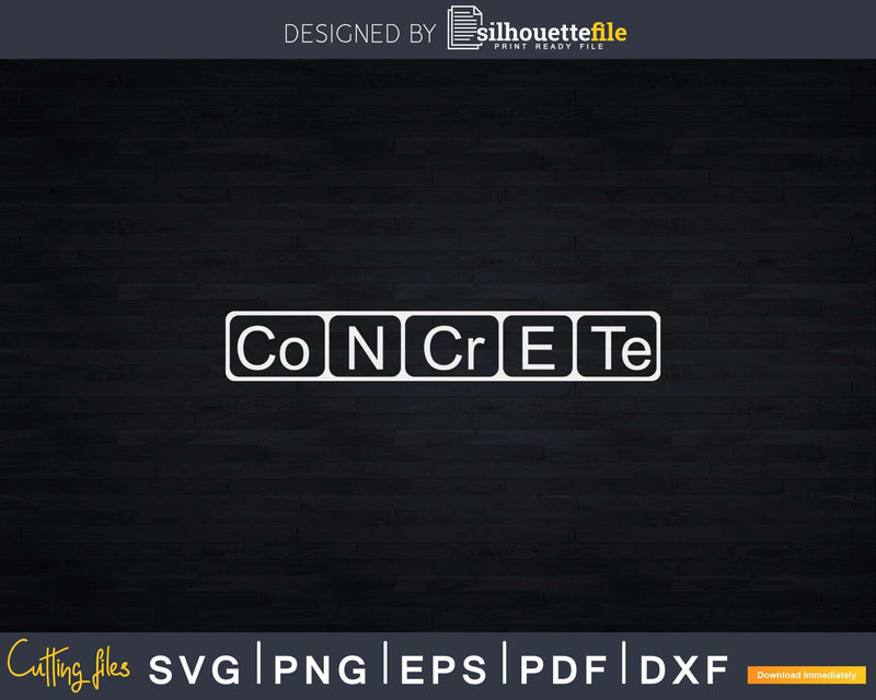 Periodic System Concrete Finisher Svg Dxf Cut Files