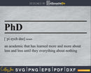 PhD definition svg printable file