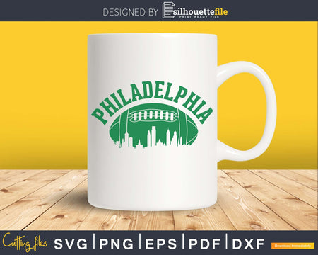 Philadelphia Football Vintage Philly Skyline svg dxf