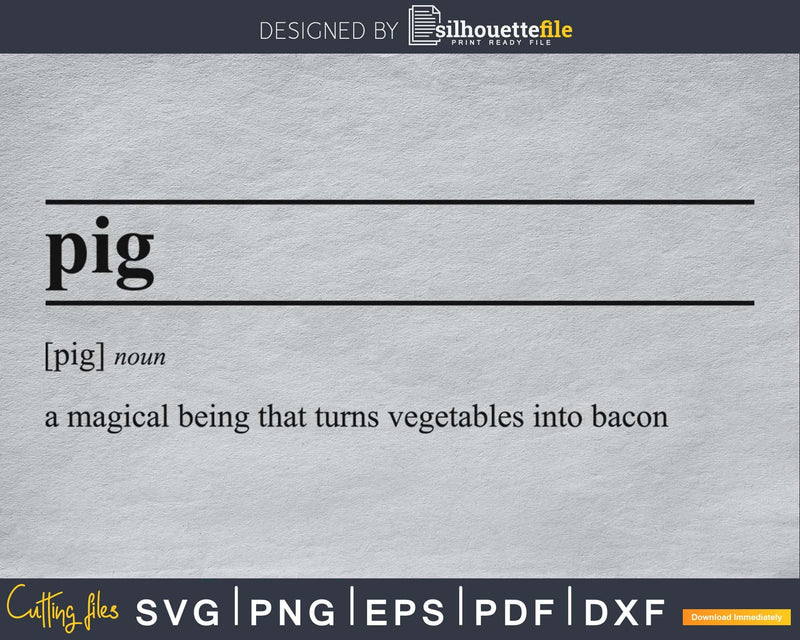 Pig definition svg printable file