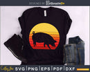 Pig Retro vintage Style cricut cut svg png silhouette