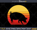 Pig Retro vintage Style cricut cut svg png silhouette