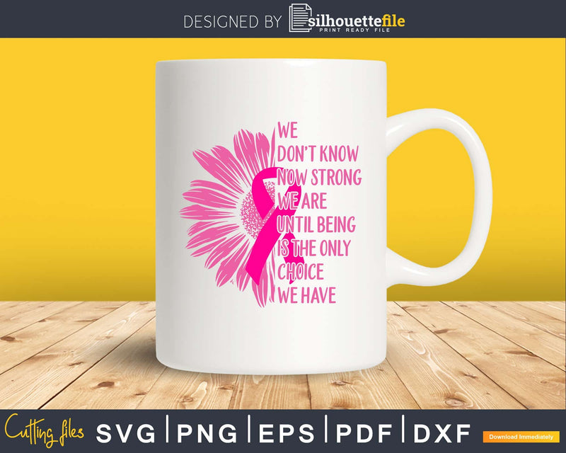 Pink Breast Cancer Awareness Sunflower svg png cut digital