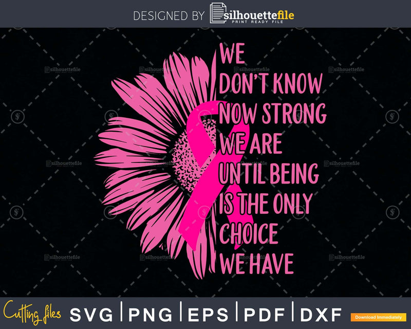 Pink Breast Cancer Awareness Sunflower svg png cut digital