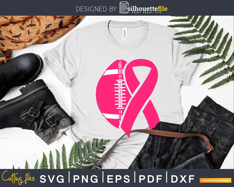 Pink Football Breast Cancer awareness October Month svg png