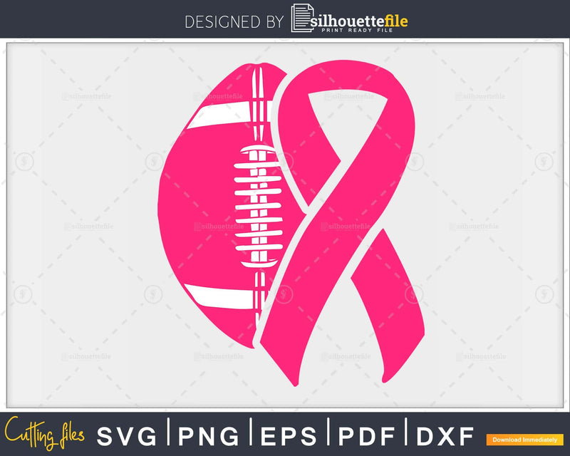 Pink Football Breast Cancer awareness October Month svg png