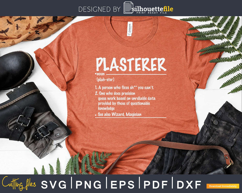 Plasterer Funny Definition Svg Printable Cricut Files