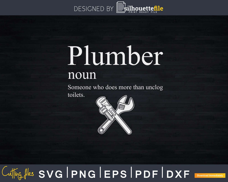 Plumber Definition Svg Png Cricut File