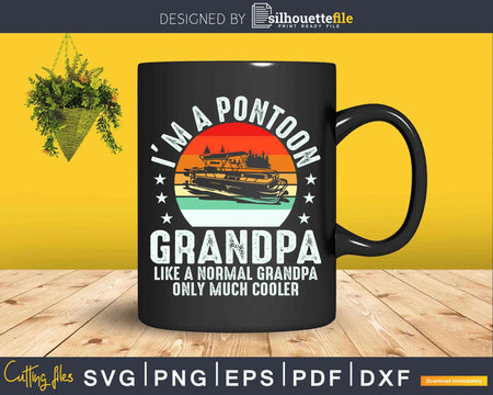 Pontoon Grandpa Captain Boating Fathers Day Svg Dxf Png Cut