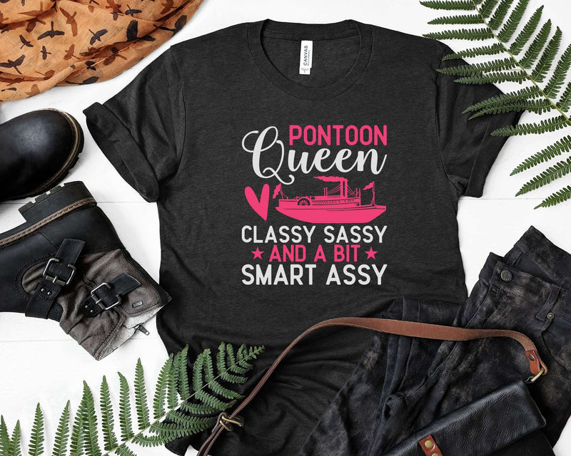 Pontoon Queen Classy Sassy and A Bit Smart Assy Svg Png