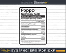 Poppo Nutrition Facts Funny Fathers Day Svg Png Files