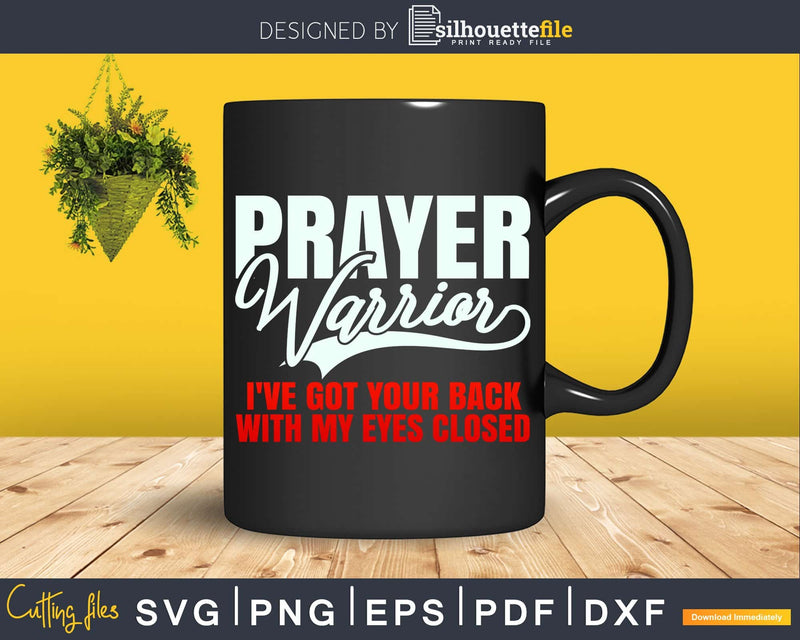 Prayer Warrior Bible Verse Christian svg design crciut