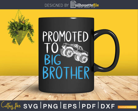 Promoted To Big Brother Monster Truck Svg T-shirt Design