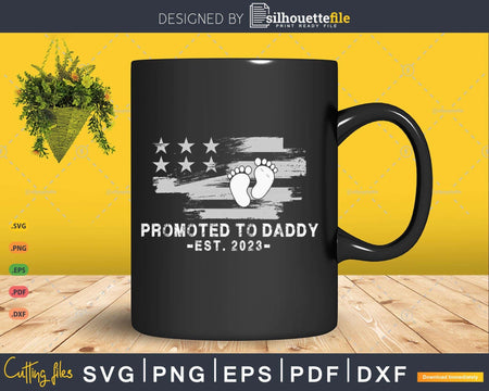 Promoted to Daddy 2023 First Time New Fathers day USA flag