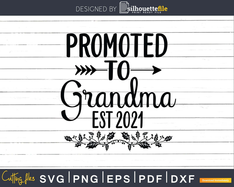 Promoted To Grandma Est 2021 Svg Png Silhouette Files