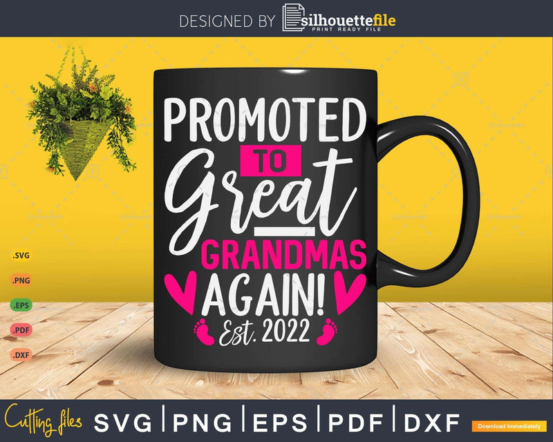 Promoted To Great Grandma Again Est. 2022 Svg T-shirt