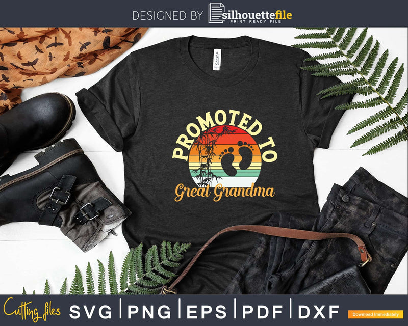 Promoted to Great Grandma vintage Retro Svg T-shirt Designs