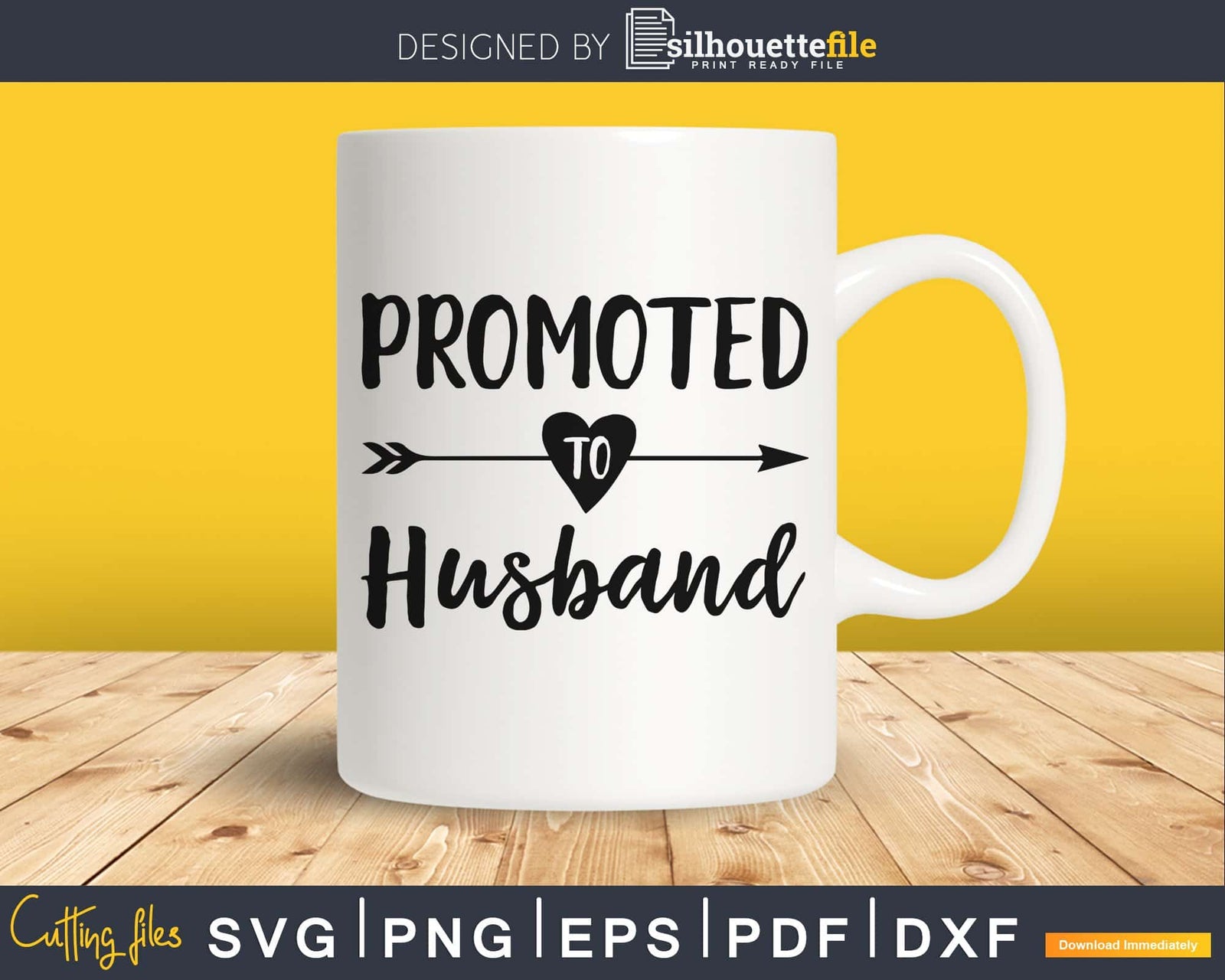 Promoted To Husband SVG PNG cutting printable file | Silhouettefile