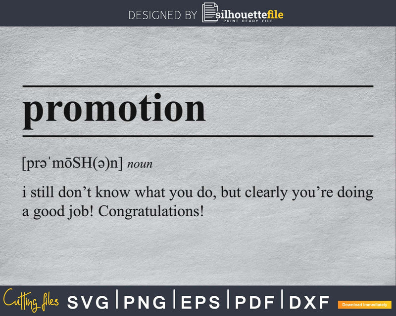 Promotion definition svg printable file