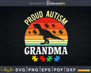 Proud Autism Grandma Big Dinosaur T-Rex Svg Dxf Png Design
