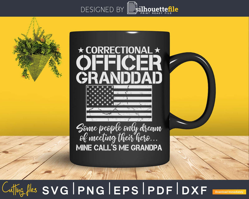 Proud Correctional Officer Granddad Grandpa American Flag