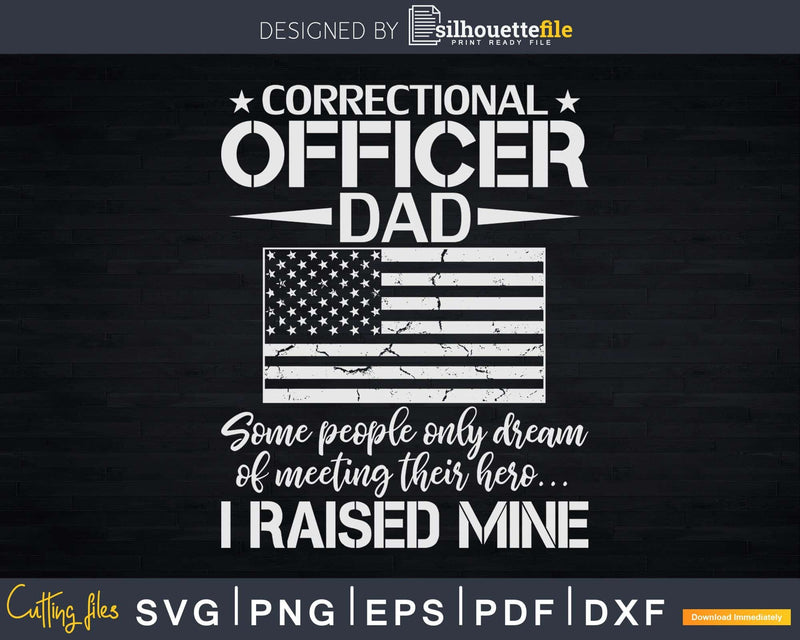 Proud Dad Of A Correctional Officer Father Thin Silver Line