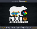Proud Grammy Bear Autism Awareness Svg Dxf Png Design Files