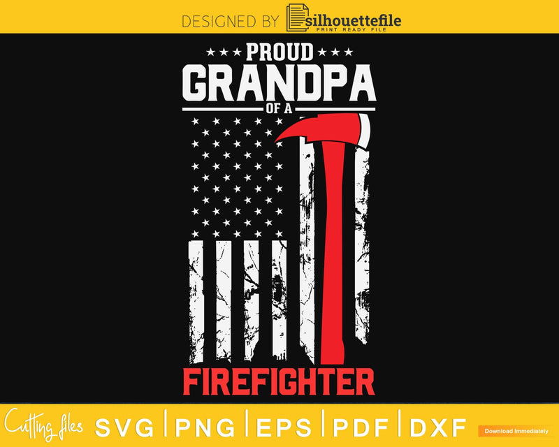 Proud Grandpa of a Firefighter Fireman Support Red Line