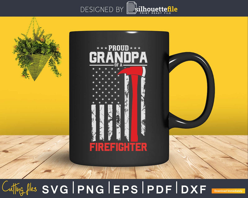 Proud Grandpa of a Firefighter Fireman Support Red Line
