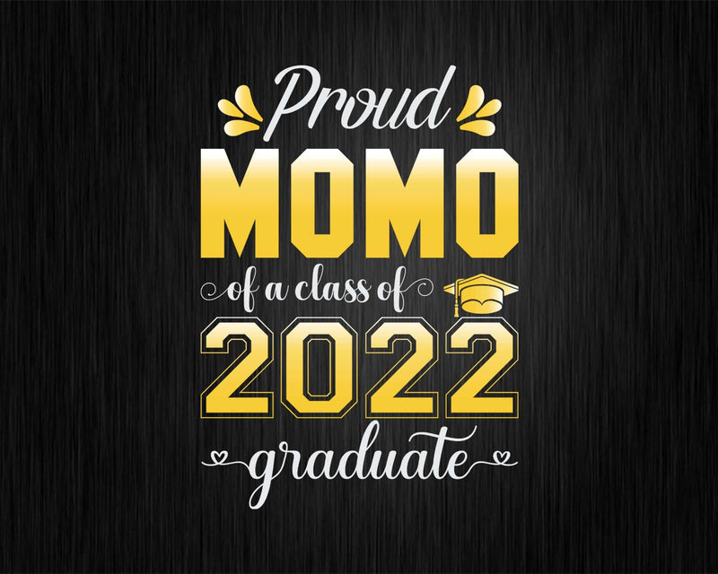 Proud Momo of a Class 2022 Graduate Funny Senior Svg Png