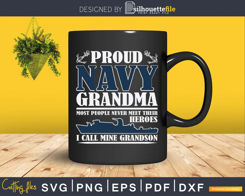 Proud Navy Grandma Svg Png Digital Files