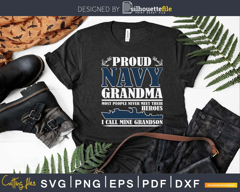 Proud Navy Grandma Svg Png Digital Files
