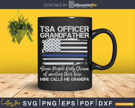 Proud TSA Officer Grandfather Patriotic Granddad US Flag