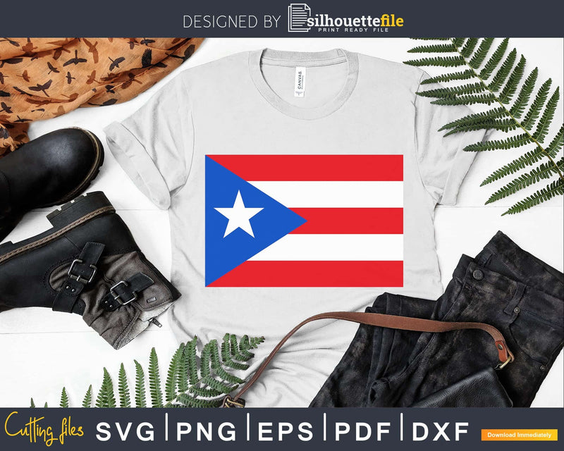 Puerto Rico flag svg Vector Clipart Silhouette boricua