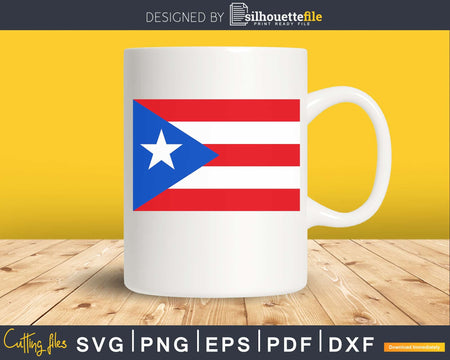 Puerto Rico flag svg Vector Clipart Silhouette boricua