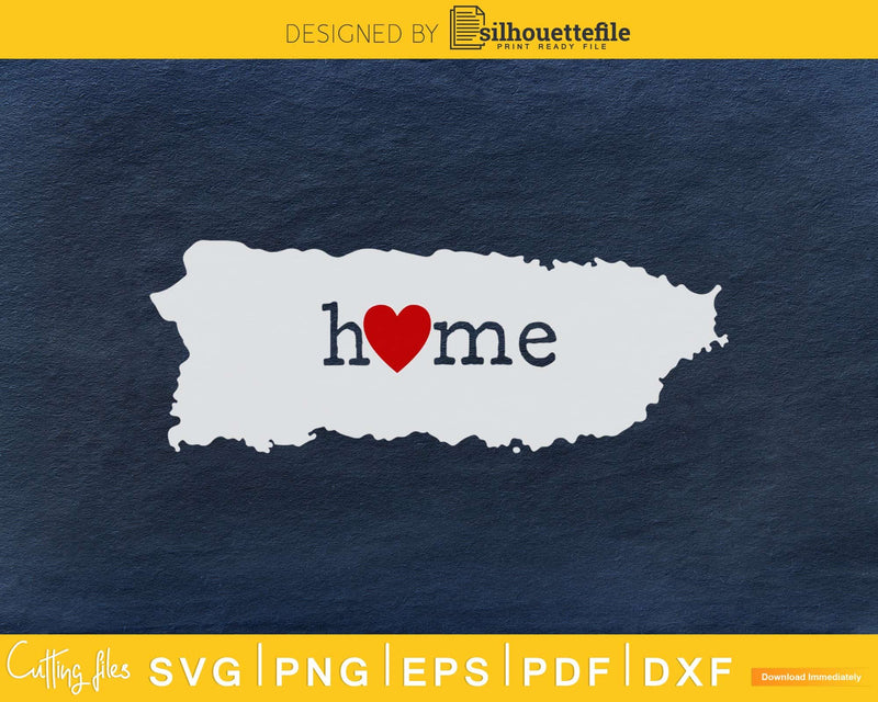 Puerto Rico PR Home Heart Native Map svg cricut cut files